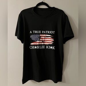 Black Charlie Kirk Patriotic Graphic T-Shirt